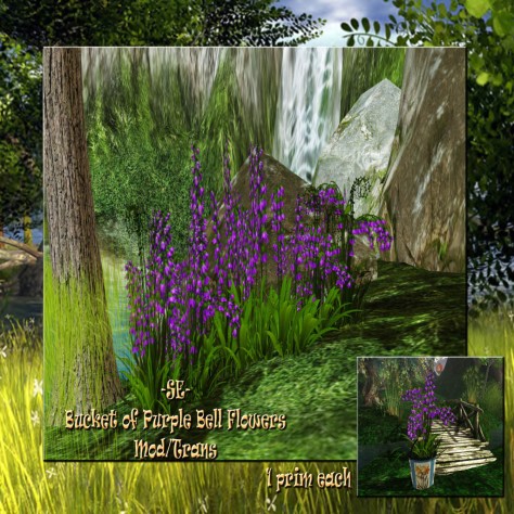 -SE- Bucket of Purple Bell Flowers